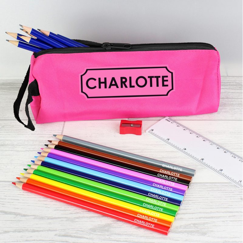 Pink Pencil Case & Personalised Content