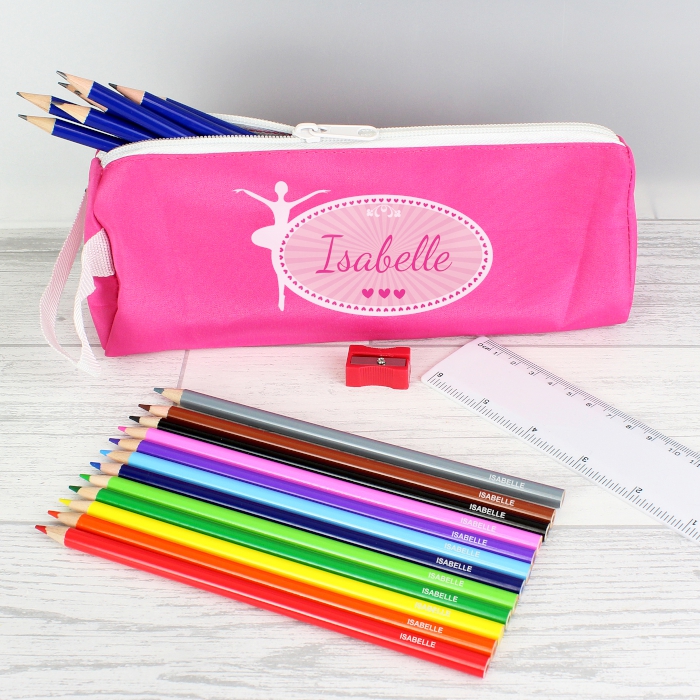 Pink Ballerina Pencil Case & Personalised Content