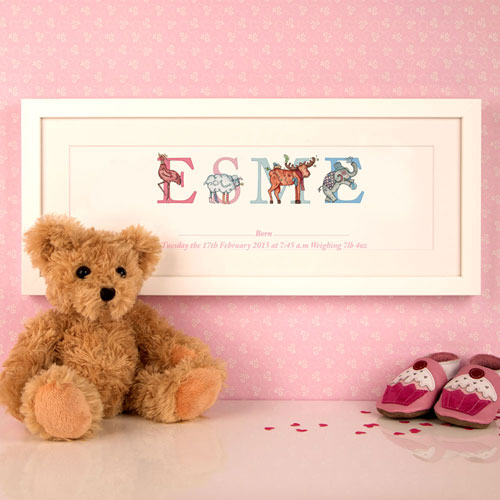 Personalised New Baby Gift - Framed Name Print