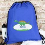 Personalised Dinosaur P.E. Swim Kit Bag