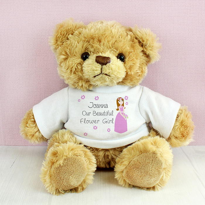 Personalised Flower Girl Teddy Bear