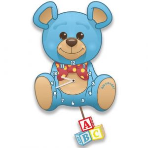 Children's Teddy Bear Clock - Blue