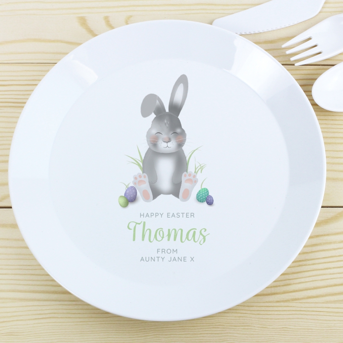 Personalised Bunny Plastic Plate