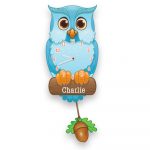 Personalised Owl Clock - Blue