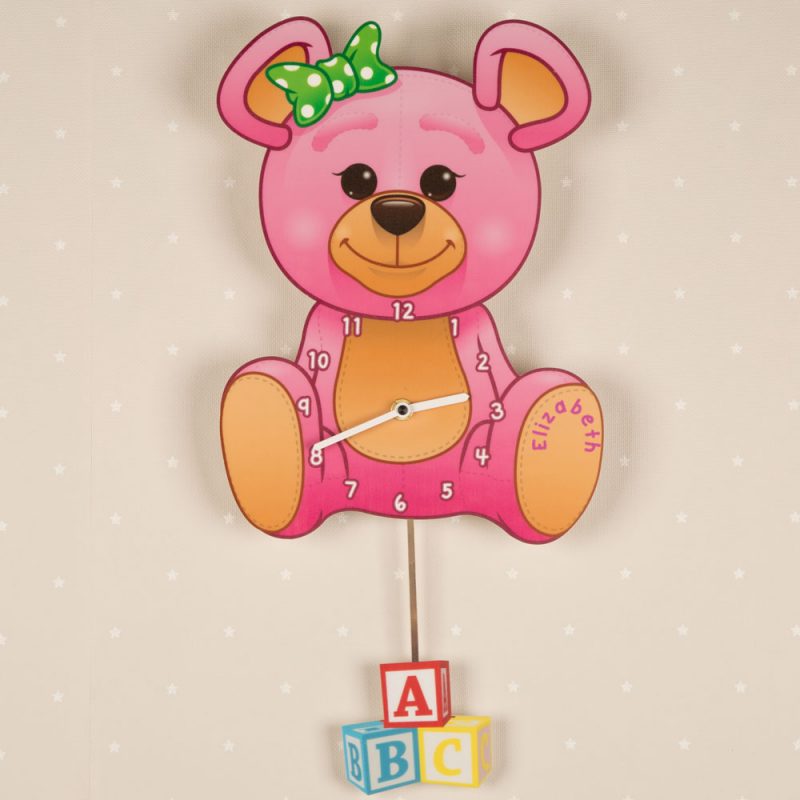 Personalised Teddy Bear Clock