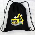 Personalised Digger Swim Kit Bag