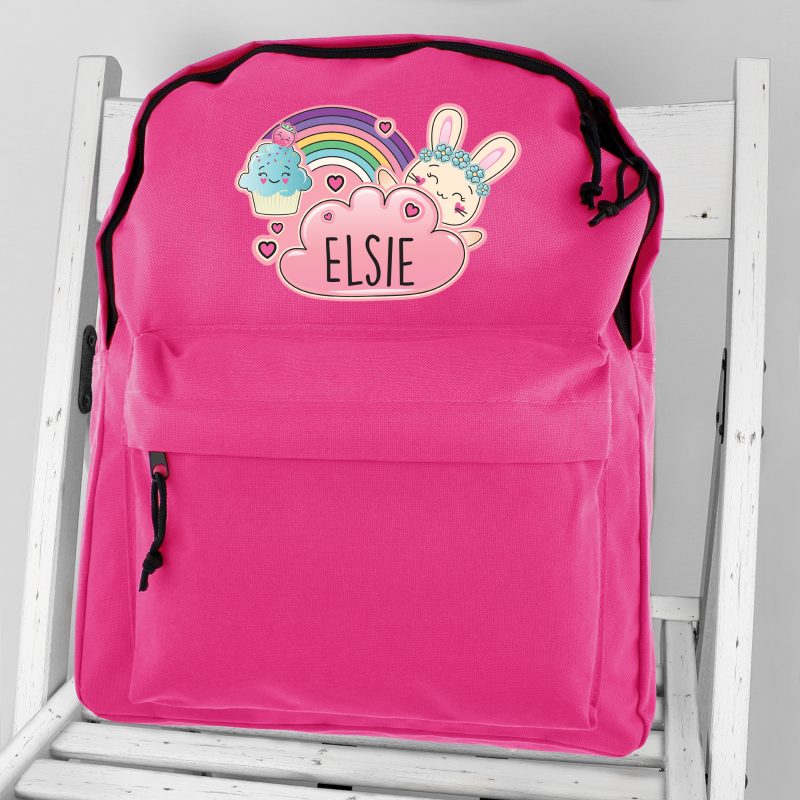 Personalised Cute Bunny School Backpack