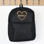 Personalised Gold Heart Backpack