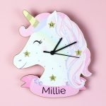 Children's Personalised Wall Clock Unicorn