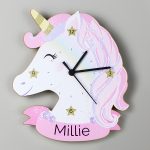 Personalised Wooden Unicorn Clock