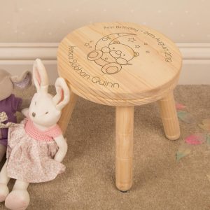 Personalised Wooden Stool Baby Bear