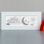 Personalised New Baby Moon Stars Framed Print