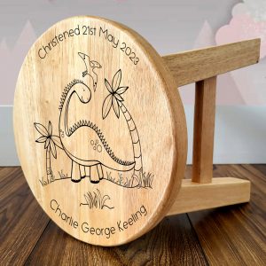 Personalised Dinosaur Children's Wooden Stool