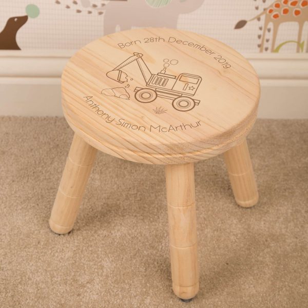 children's personalised digger stool