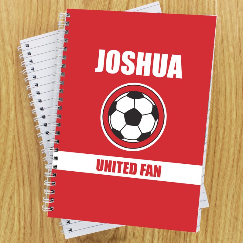 Personalised Red Football Fan Notebook