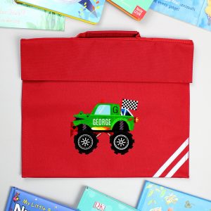 Personalised Monster Truck Red Book Bag