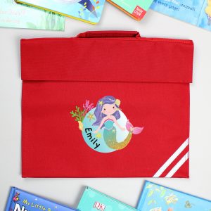 Personalised Mermaid Red Book Bag
