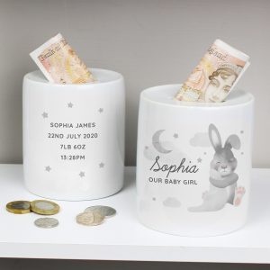 Personalised Baby Bunny Money Box