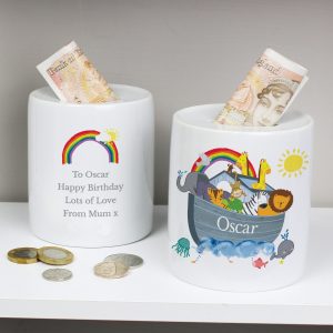 Personalised Noahs Ark Ceramic Money Box