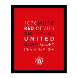 Manchester United FC Word Collage Framed Print