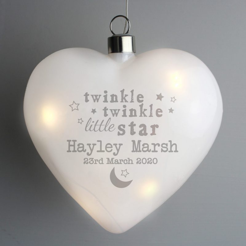 Personalised Twinkle Twinkle LED Heart