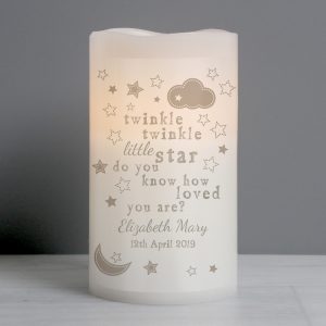 Personalised Twinkle Twinkle LED Candle