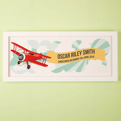 Childs Aeroplane Personalised Framed Print