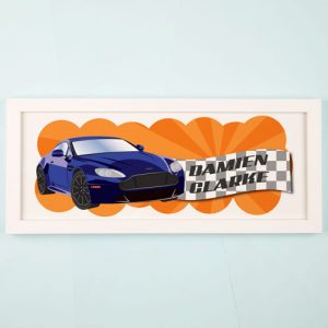 Racing Car Personalised Framed Print