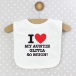 Personalised I HEART 0-3 Months Baby Bib