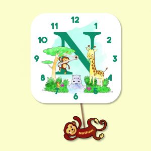 Alphabet Safari Wall Clock