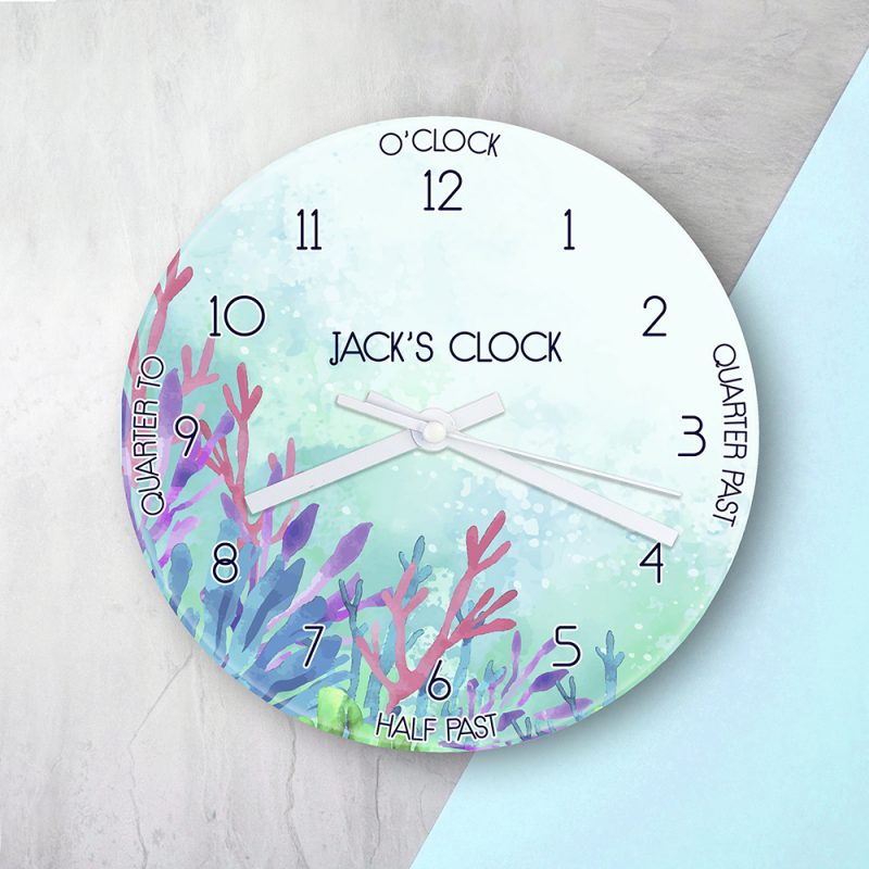 Personalised Large Sealife Glass Clock