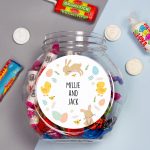 Personalised Easter Bunny & Chick Sweet Jar