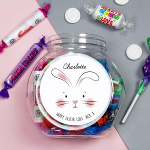 Personalised Bunny Features Sweets Jar