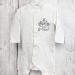 Personalised Royal Crown 0-3 Months Babygrow