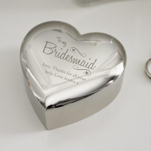 Bridesmaid Swirls & Hearts Trinket Box