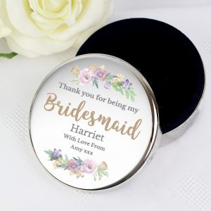 Personalised Bridesmaid Round Trinket Box
