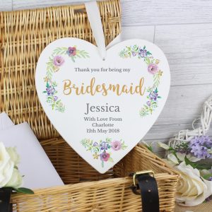Bridesmaid Large Wooden Heart Decoration