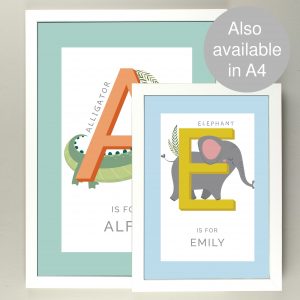 Personalised Animal Alphabet A3 Framed Print