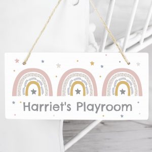 Personalised Rainbow Wooden Sign