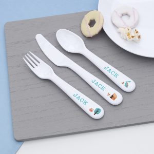 Personalised Scandi Summer Plastic Cutlery Set