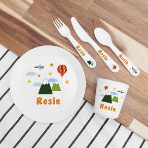 Personalised Kids Adventure Plastic Dining Set