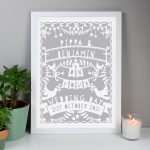 Grey Papercut Style A3 White Framed Print