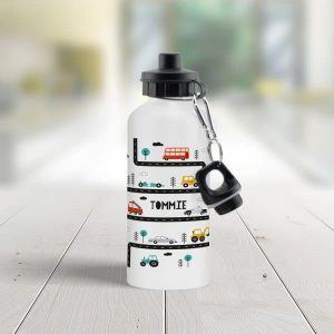 Personalised Little Car White Water Bottle