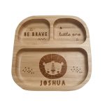 Personalised Lion Bamboo Suction Plate