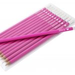 Personalised Heart Motif Pink Pencils