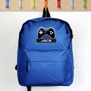 Personalised Gaming Blue Backpack