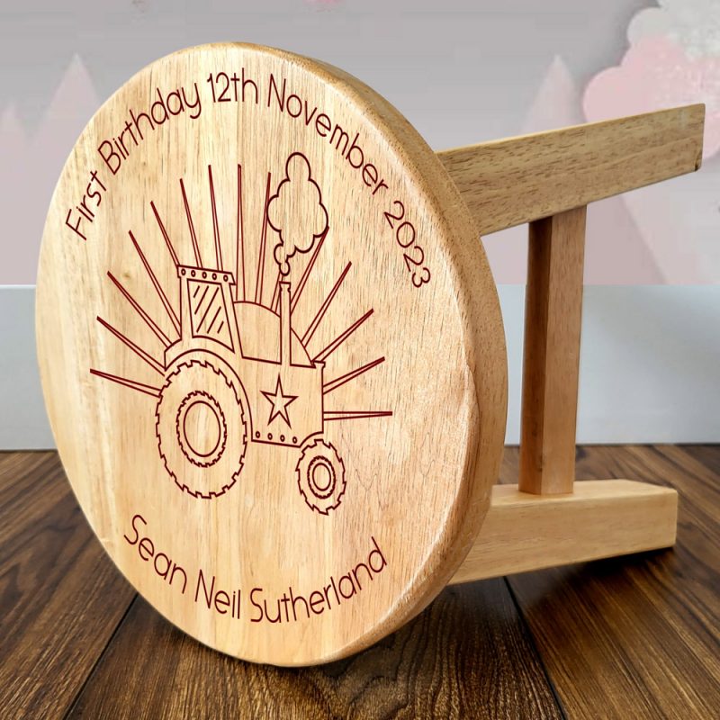 Personalised Tractor Wooden Stool